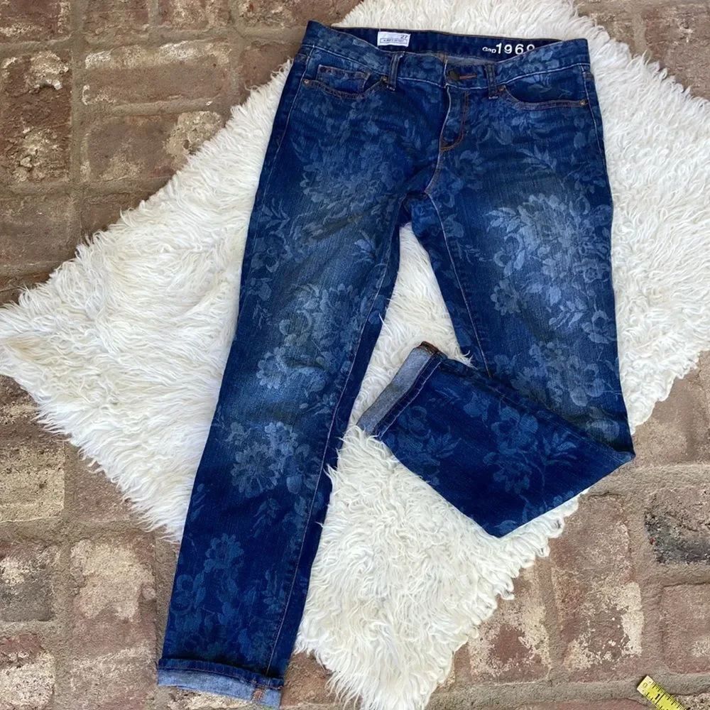 Gap 1969 Always Skinny Denim Floral Print Five Pocket Jeans Size 27